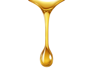 Golden liquid stream isolated on transparent or white background, png