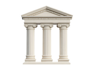 Obraz premium Greek style pillars isolated on transparent or white background, png