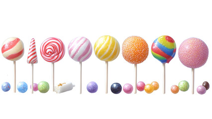 Colorful Assortment of Whimsical and Delicious Candy Lollipops for and Indulgence