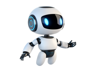 Futuristic robot isolated on transparent or white background, png