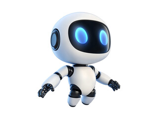 Futuristic robot isolated on transparent or white background, png