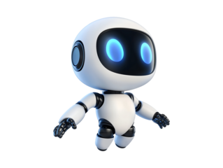 Futuristic robot isolated on transparent or white background, png