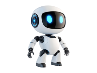 Futuristic robot isolated on transparent or white background, png