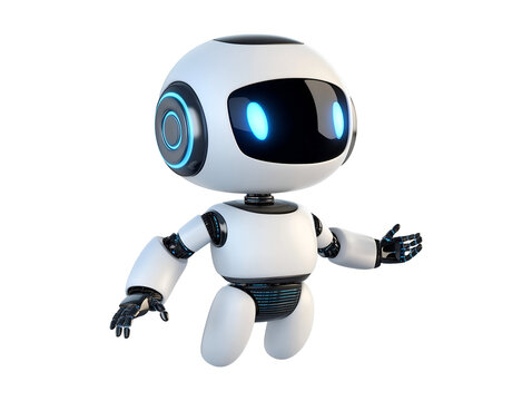 Futuristic robot isolated on transparent or white background, png