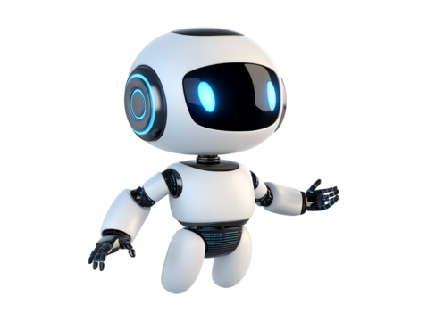 Futuristic robot isolated on transparent or white background, png - Powered by Adobe