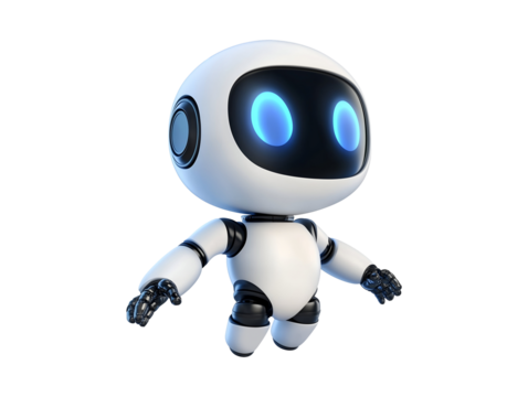 Futuristic robot isolated on transparent or white background, png