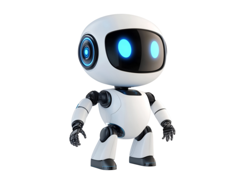 Futuristic robot isolated on transparent or white background, png