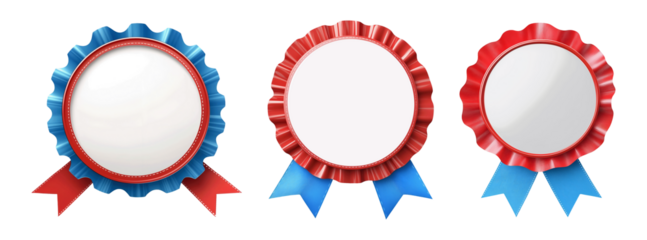 Collection set of award badges isolated on transparent or white background, png