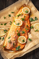 Baked Trout with Garlic and Butter. Keto Diet