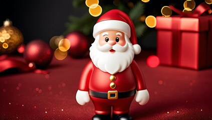 warm red gold christmas colors decorate festive holiday background cute red santa claus image
