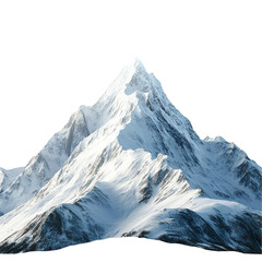 Obraz premium Snowy Mountain Peak Isolated on Black Background