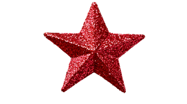 Red Glitter Star Ornament Decoration Christmas