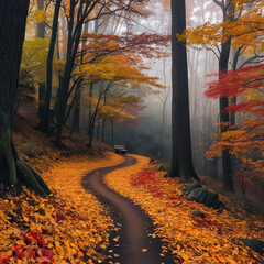 Autumn in the forest.