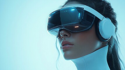 Woman wearing a VR headset