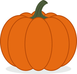 Pumpkin vector illustration. Cute colored, flat pumpkin autumn harvest, fall, seasonal graphic elements