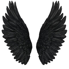 Obraz premium Dark Angel Wings with Feathered Design