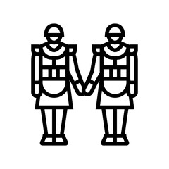 cosplayer line icon vector. cosplayer sign. isolated contour symbol black illustration