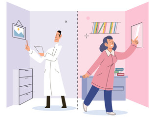 Personal space vector illustration. The practice social distancing highlights importance personal space in preventing spread diseases Discomfort arises when personal space is invaded without consent