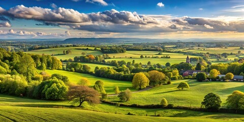 Obraz premium Forced perspective of a landscape in Theale West Berkshire UK