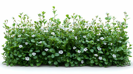 Lush greenery with white flowers in a vibrant arrangement.