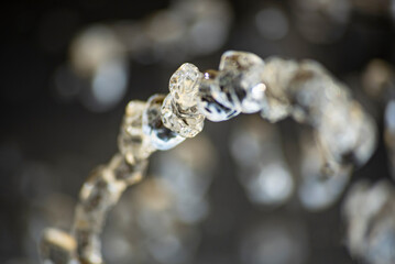 Frozen water drops in high speed photography