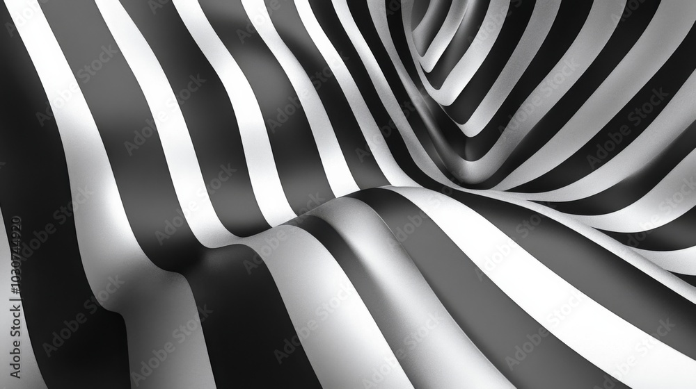 Wall mural Abstract Black and White Optical Illusion