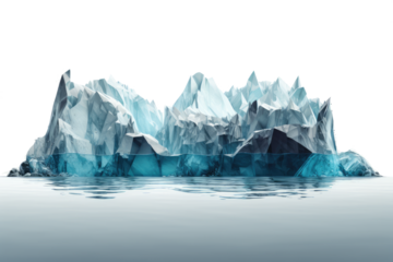 Ice melting 0n transparent background