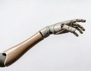 Fototapeta premium prosthetic leg hand limbs back screen white 