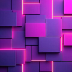 Obraz premium Abstract geometric design with vibrant purple and pink hues and glowing lines.