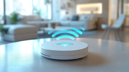 WiFi Router in Modern Living Room