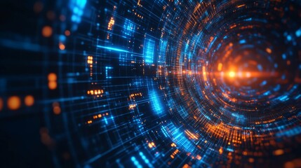 Obraz premium Futuristic Digital Tunnel
