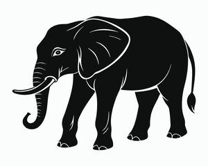 Fototapeta premium Elephant silhouette vector illustration