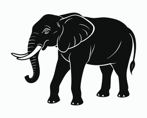 Fototapeta premium Elephant silhouette vector illustration