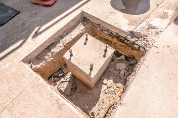 cnstructions, modern loft office interior with furniture, 3D, render. 
Corporate business people working in busy marketing office space, planning strategy in books and reading email on laptop at work.