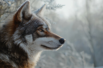 Fototapeta premium A wolf in the winter forest
