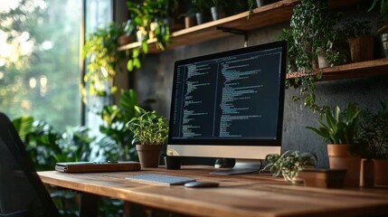 Modern Home Office with Computer