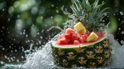 Watermelon and Pineapple Splashing Delight