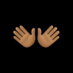 Obraz premium Open Hands Emoji Illustration 