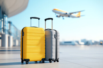suitcases at the airport, AI generated