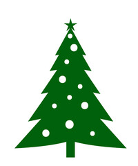 Christmas tree clip art design on plain white transparent isolated background for card, shirt, hoodie, sweatshirt, apparel, card, tag, mug, icon, poster or badge