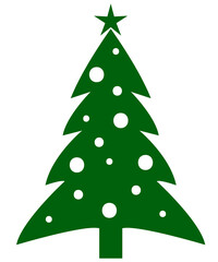 Christmas tree clip art design on plain white transparent isolated background for card, shirt, hoodie, sweatshirt, apparel, card, tag, mug, icon, poster or badge