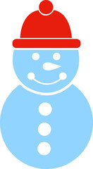 Snowman christmas winter clip art design on plain white transparent isolated background for card, shirt, hoodie, sweatshirt, apparel, card, tag, mug, icon, poster or badge