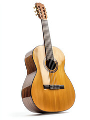 Obraz premium Acoustic guitar with wooden body, AI generated