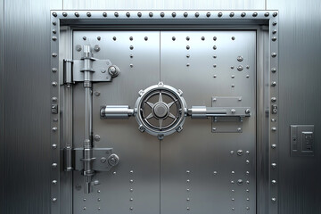 massive steel vault door, AI generated