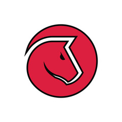 red head horse - vector illustration for design - logo template or mascot