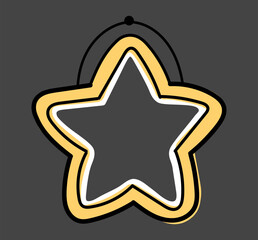 star photo frame hanging, wood frame doodle, framework hand drawn