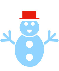 Snowman christmas winter clip art design on plain white transparent isolated background for card, shirt, hoodie, sweatshirt, apparel, card, tag, mug, icon, poster or badge