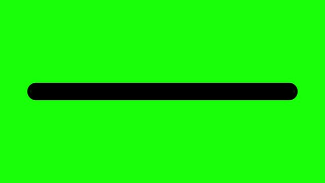 black loading bar animation with green screen background. Loading animation	
