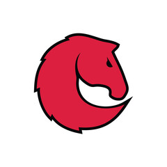 red head horse - vector illustration for design - logo template or mascot