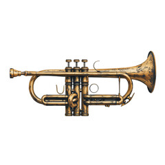 Obraz premium Vintage Trumpet Illustration.
